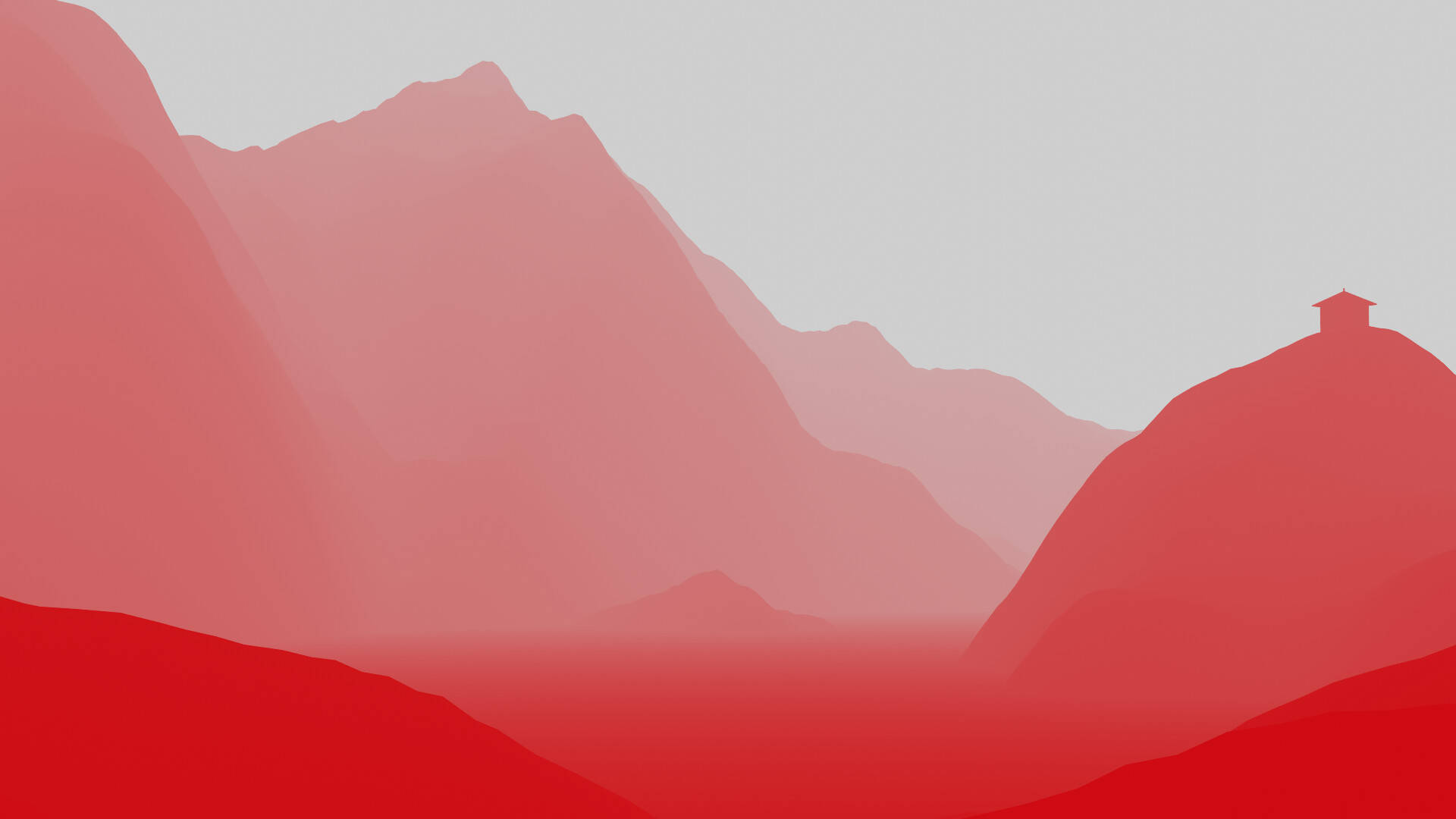 Simple Red Mountain Wallpaper