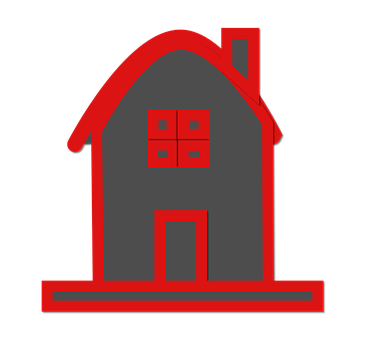 Simple Redand Gray House Icon PNG