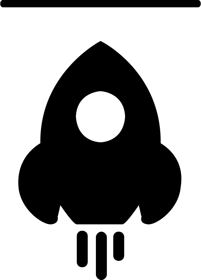 Simple Rocket Icon Silhouette PNG