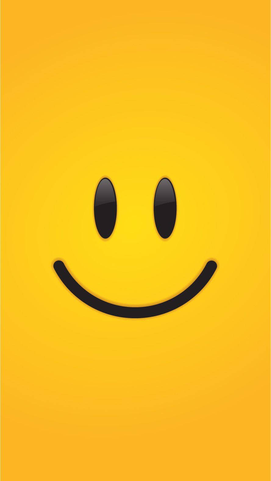 Simpelt Smiley Ansigt På Gul Baggrund Wallpaper