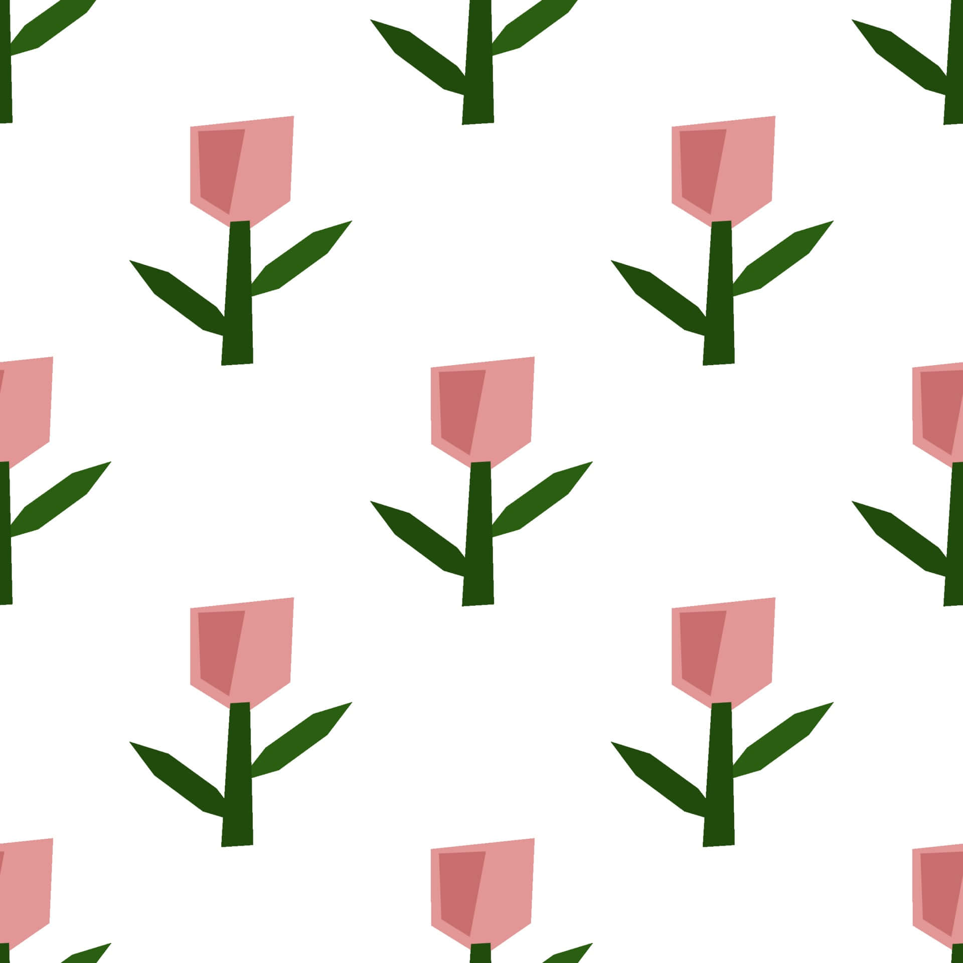 Simple Spring Tulip Pattern Wallpaper