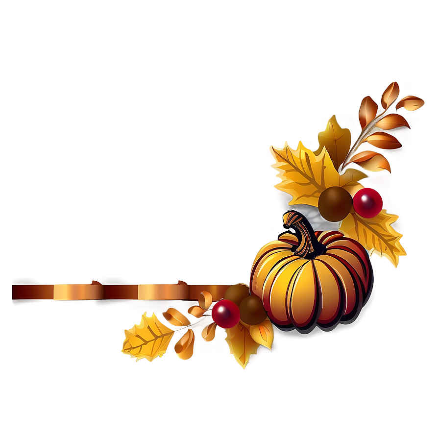 Simple Thanksgiving Border Png 06202024 PNG