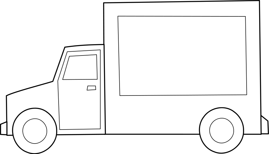 Simple Truck Line Art PNG