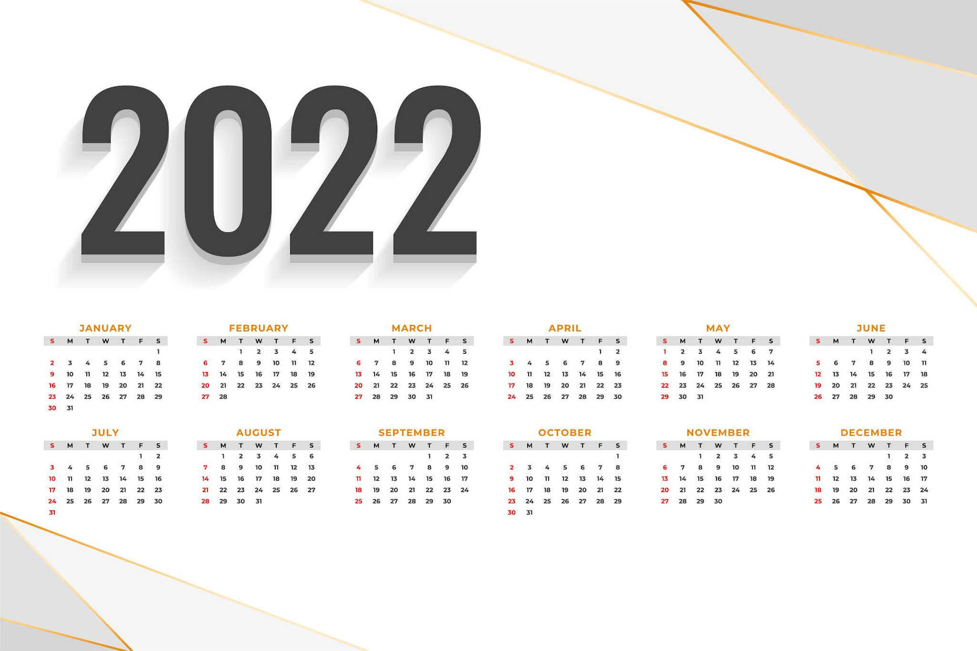 Simple White 2022 Calendar Picture
