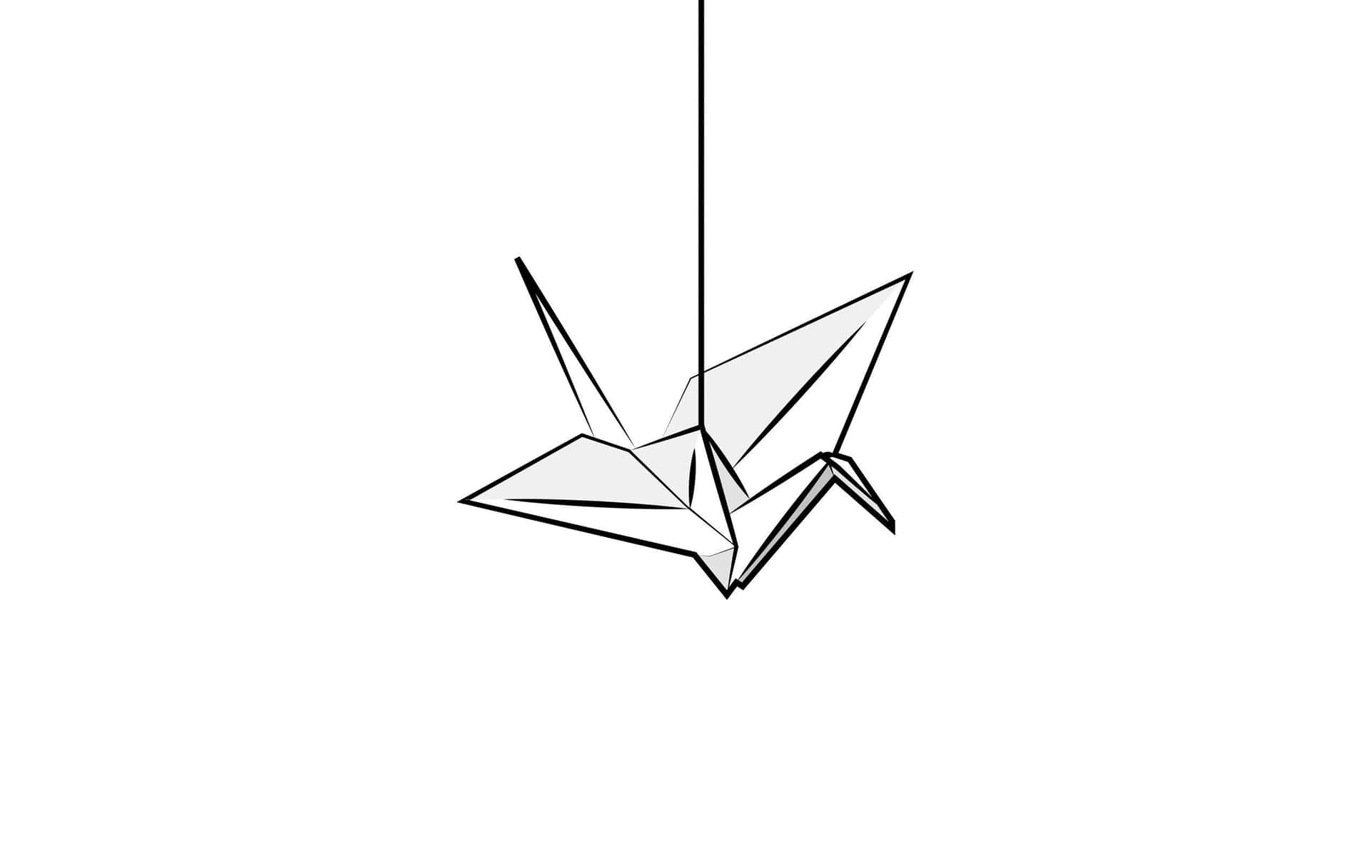 Origami Crane - Black And White