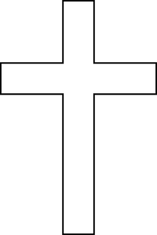 Simple White Crosson Black Background PNG
