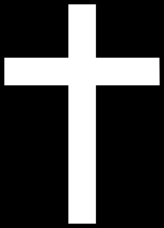 Simple White Crosson Black Background PNG