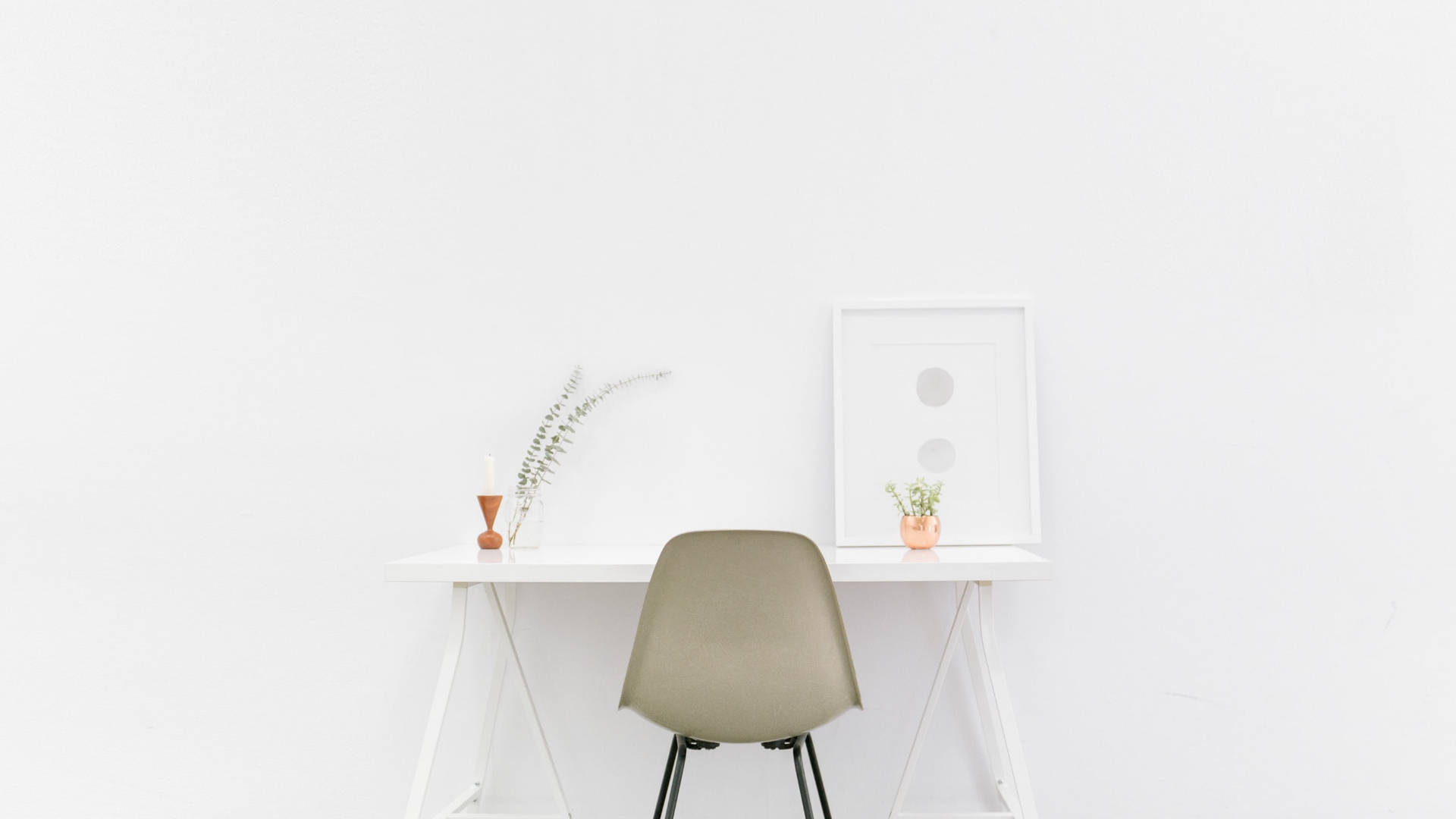 Simple White Desk Wallpaper