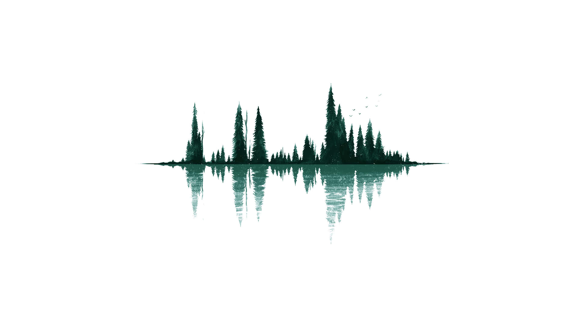 A Sound Wave With Trees In The Background Wallpaper