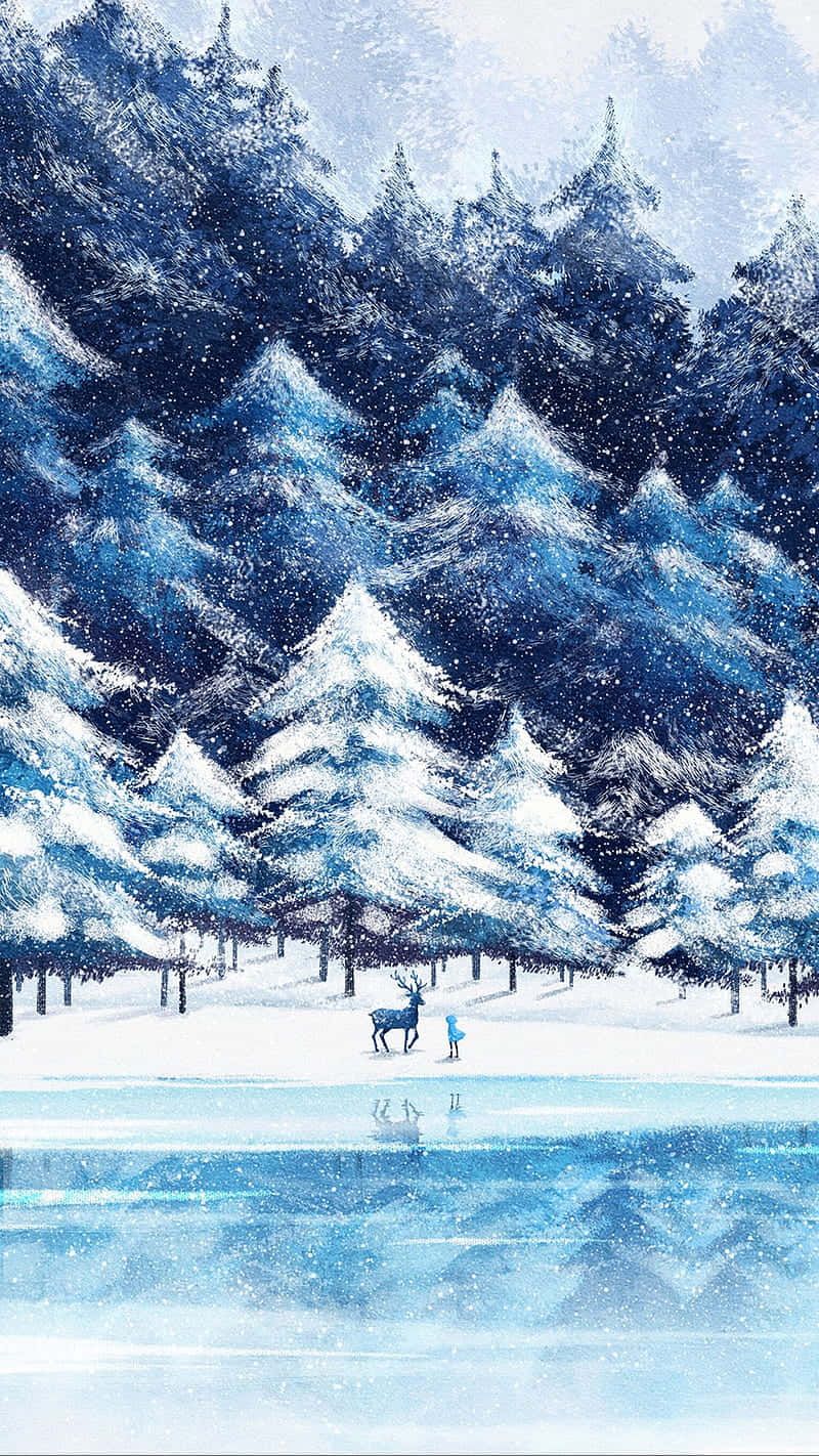 Nyd skønheden af ​​en enkel vinterdag. Wallpaper