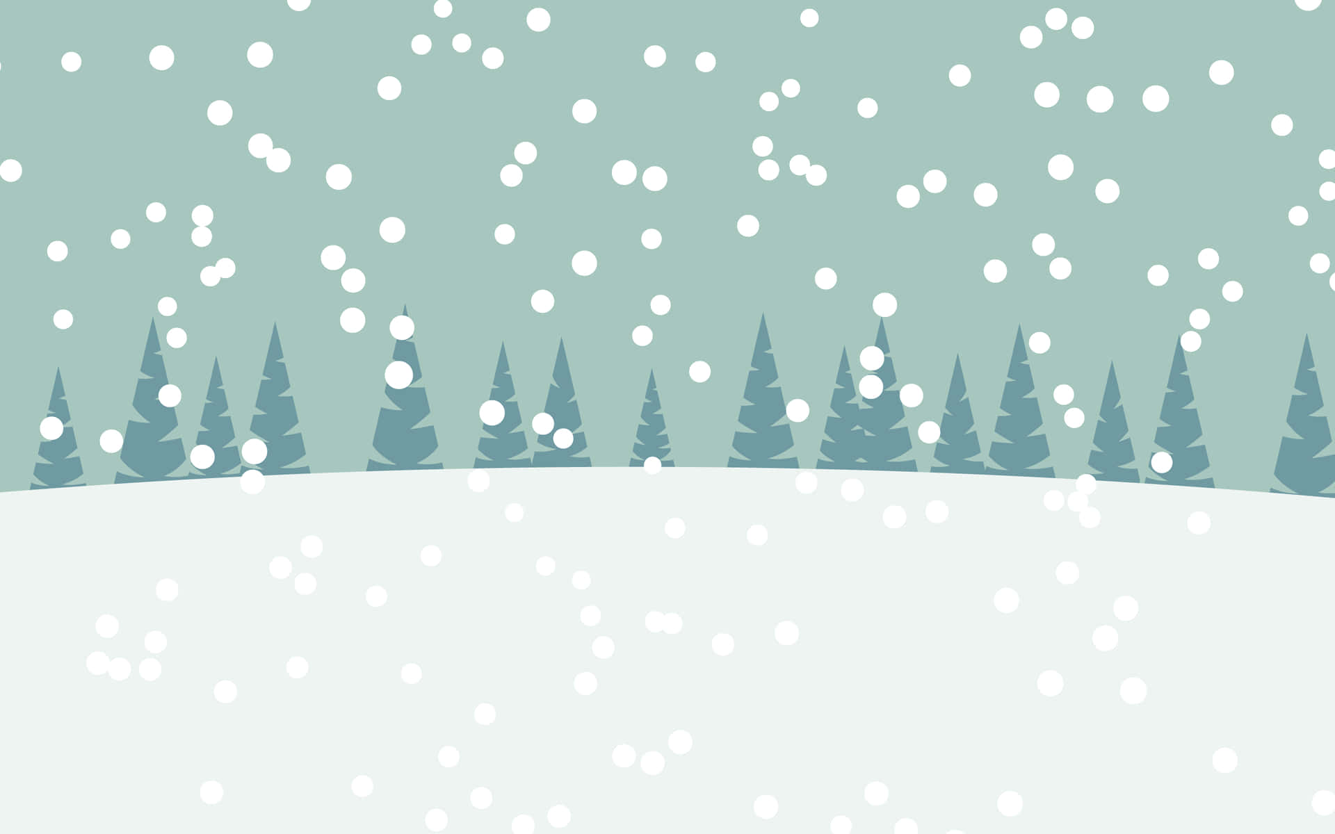 Eineverschneite Landschaft Mit Bäumen Und Fallendem Schnee Wallpaper