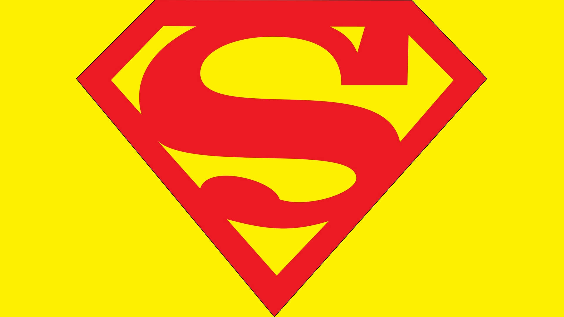 Simple Yellow And Red Superman Logo Wallpaper