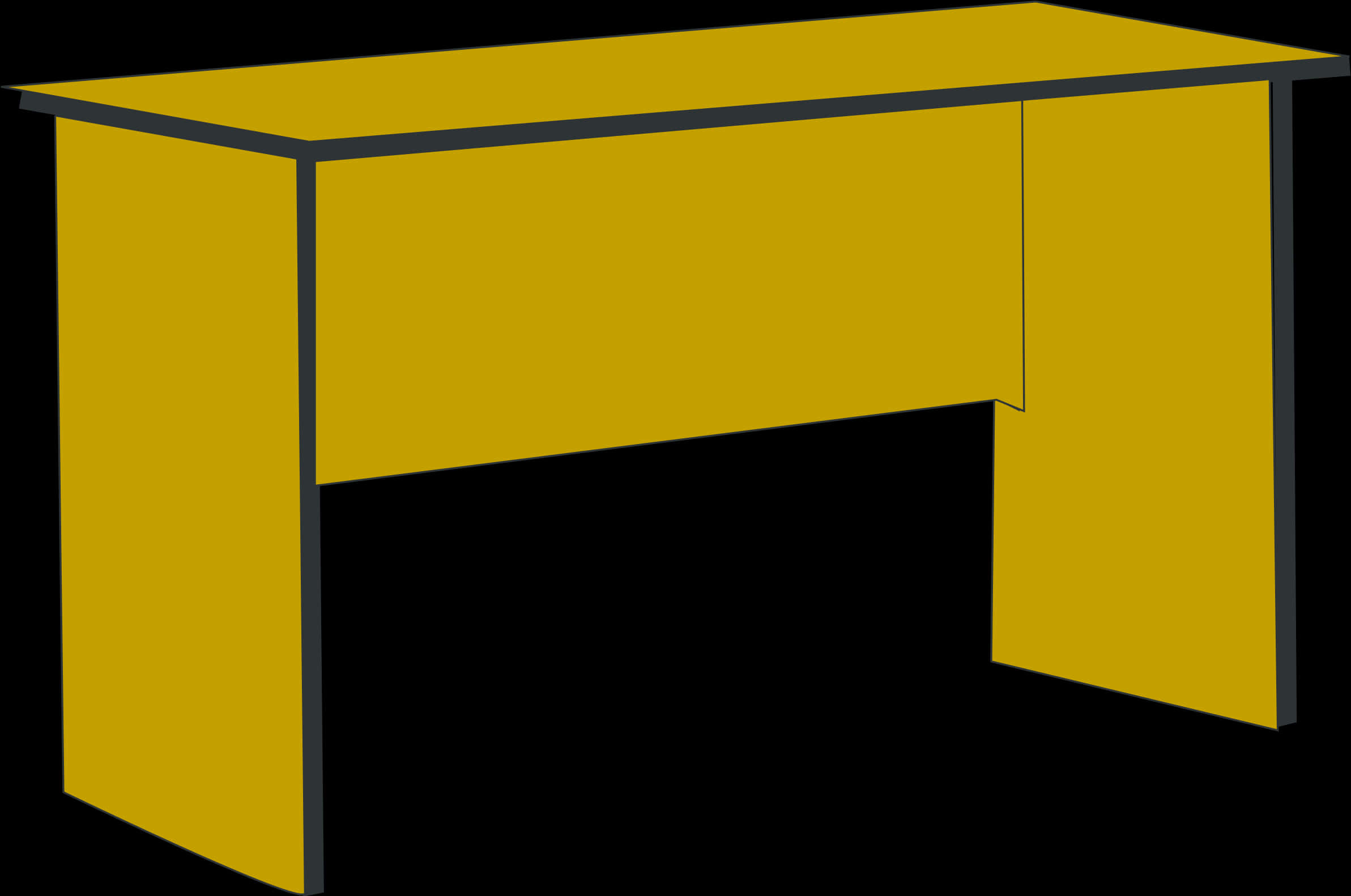 Simple Yellow Office Desk PNG