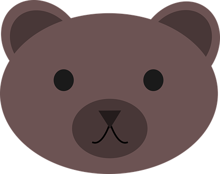 Simplified Bear Face Graphic PNG