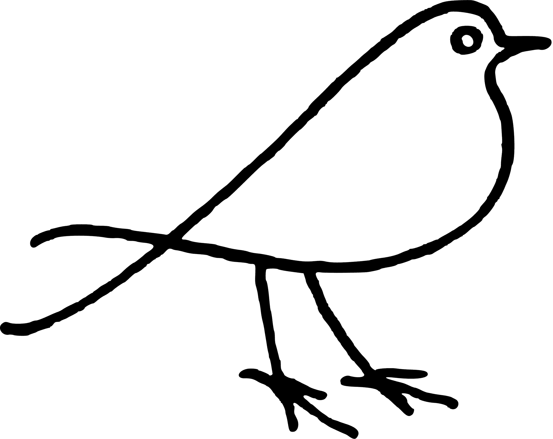 Simplified Black Bird Drawing PNG
