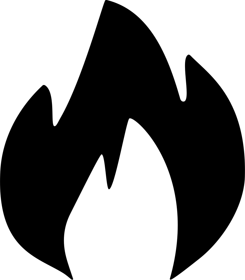 Simplified Black Fire Icon PNG