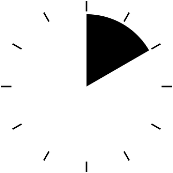 Simplified Blackand White Clock Face PNG