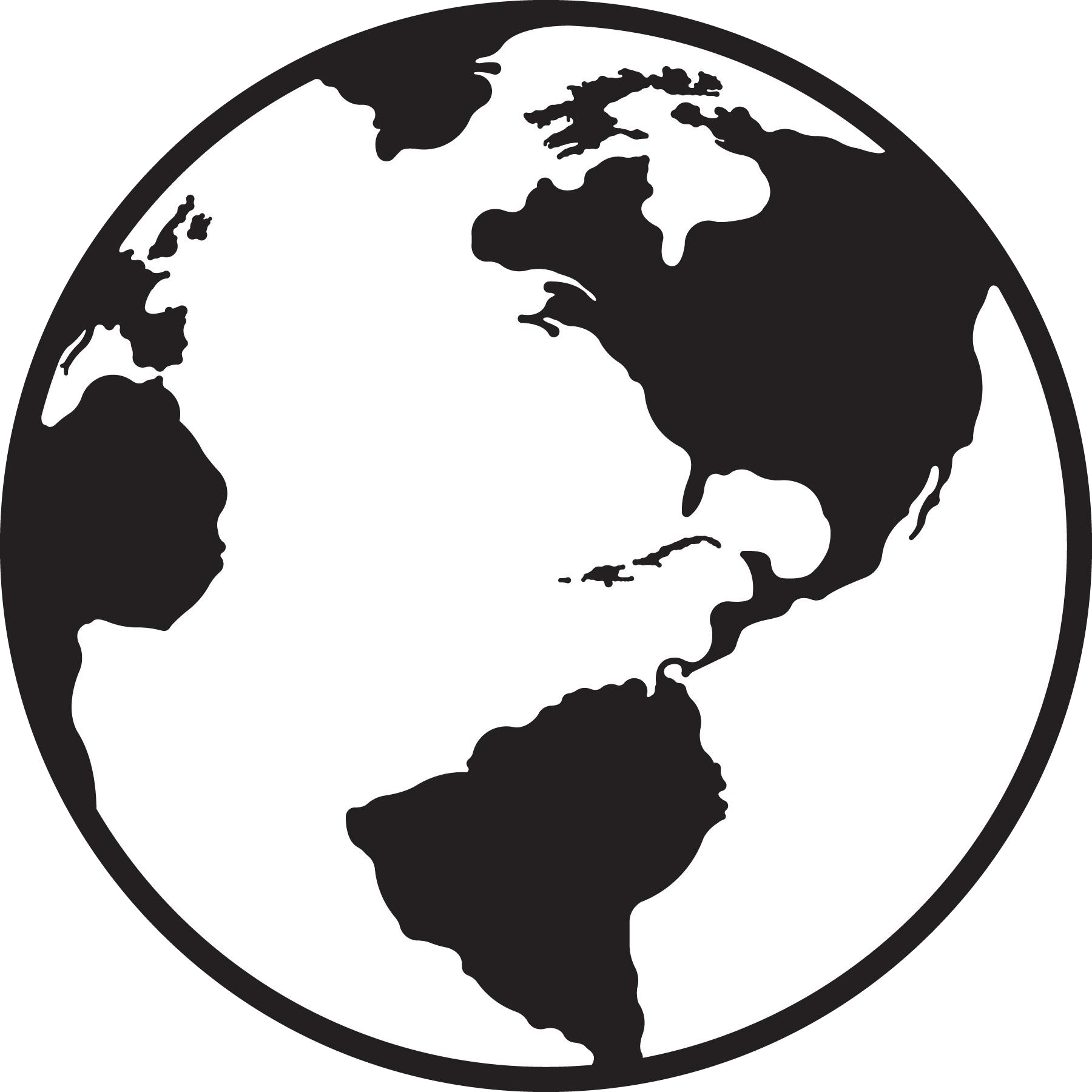 Simplified Blackand White Earth Graphic PNG