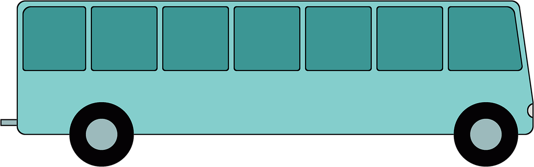 Simplified Blue Bus Graphic PNG