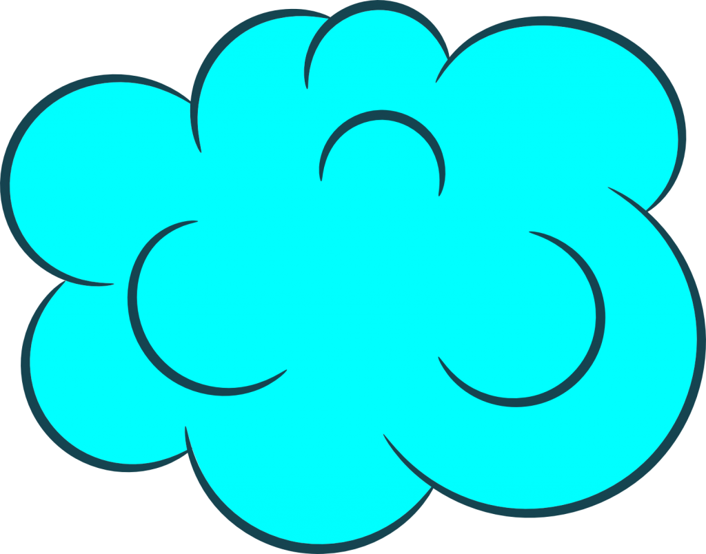 Simplified Blue Cloud Illustration PNG