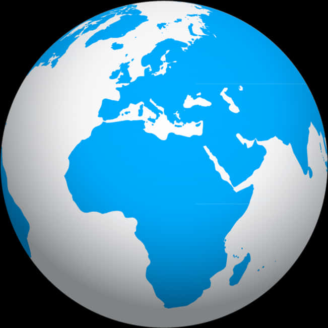 Simplified Blue Globe Graphic PNG