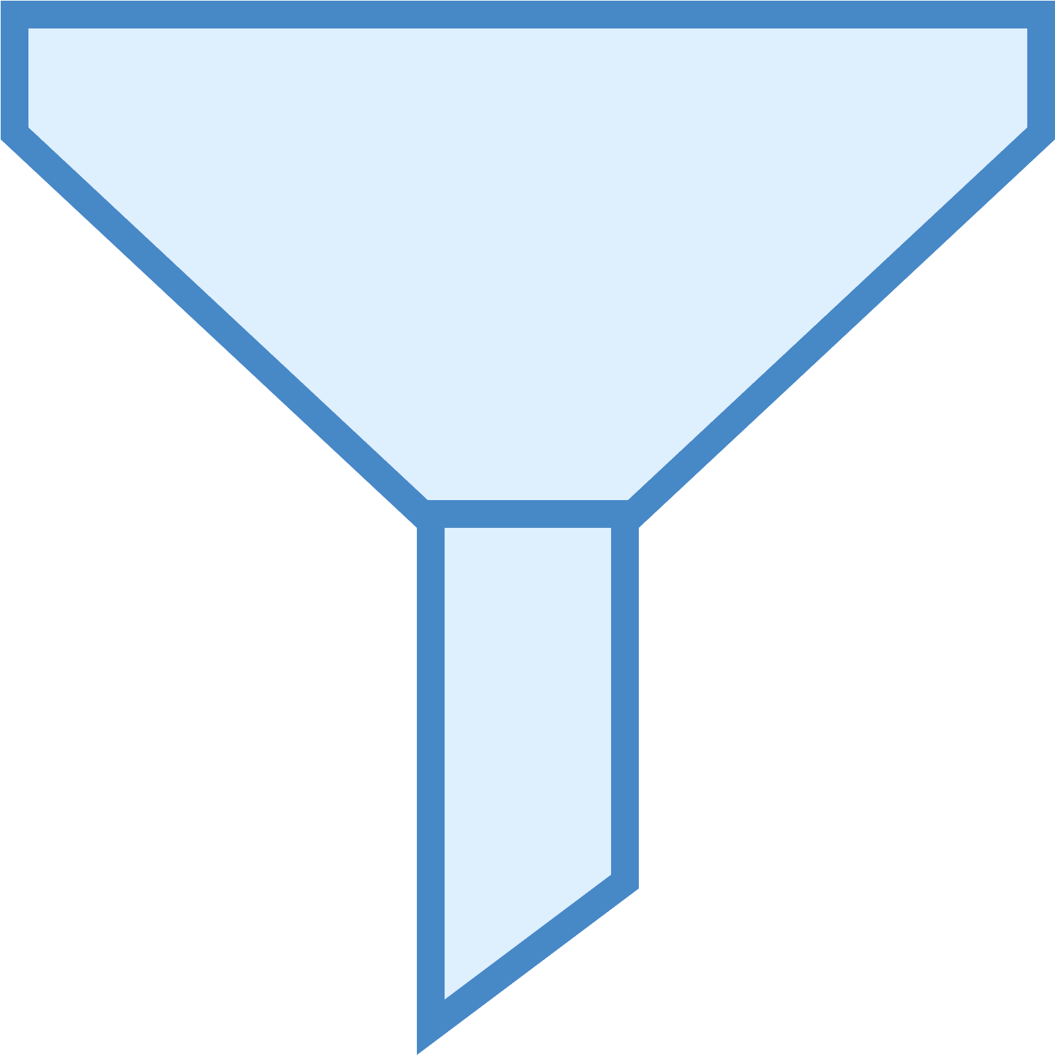 Simplified Blue Sales Funnel Graphic PNG