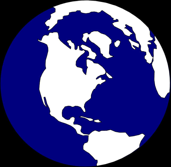 Simplified Blueand White Globe Graphic PNG