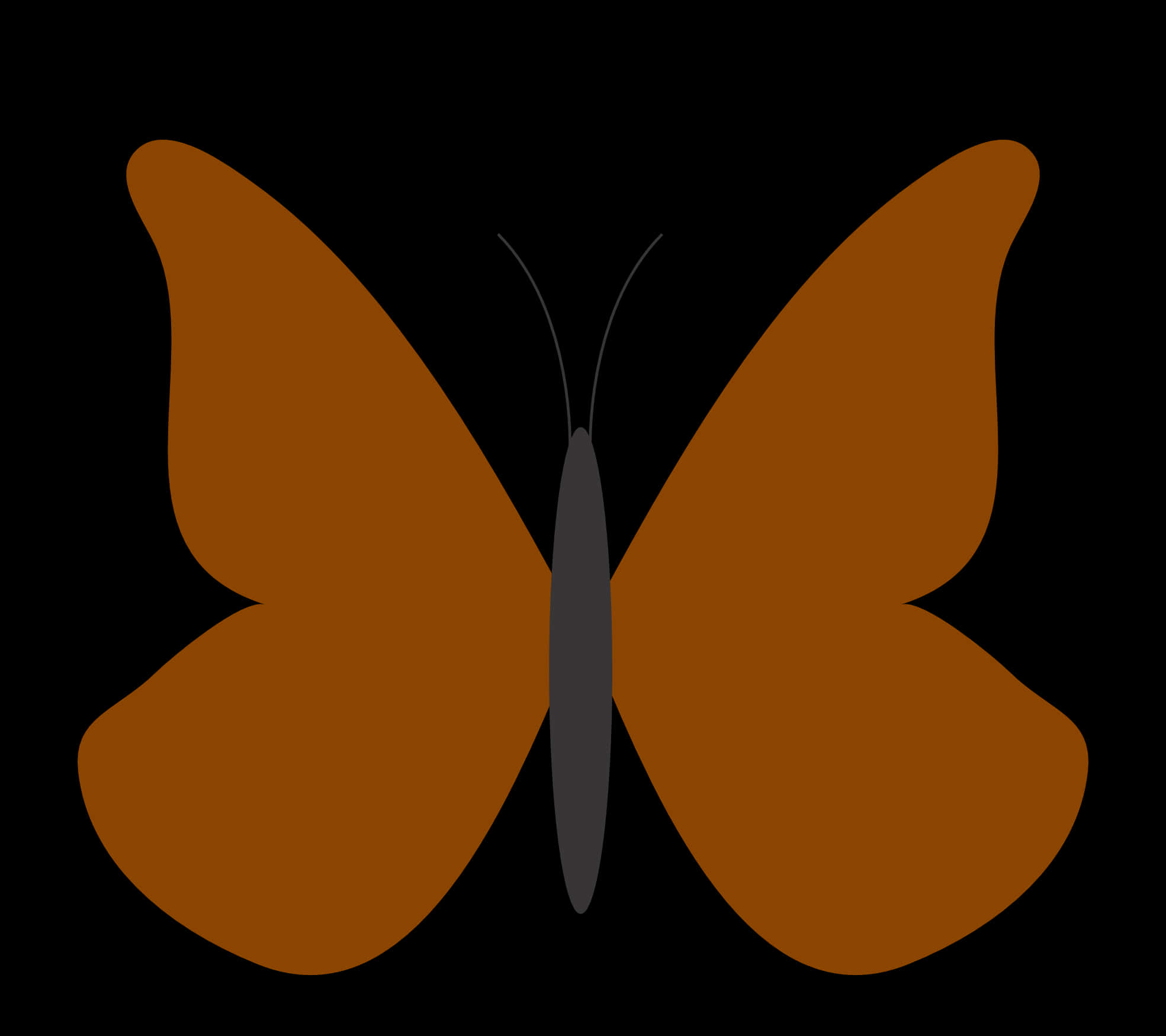 Simplified Brown Butterfly Graphic PNG