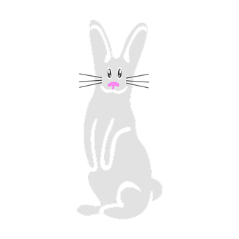 Simplified Cartoon Bunny Graphic PNG