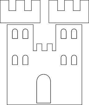 Simplified Castle Drawing PNG