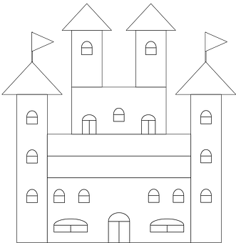 Simplified Castle Illustration PNG