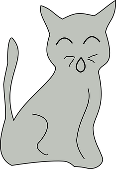Simplified Cat Illustration PNG