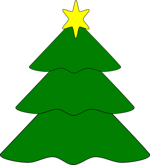 Simplified Christmas Tree Graphic PNG