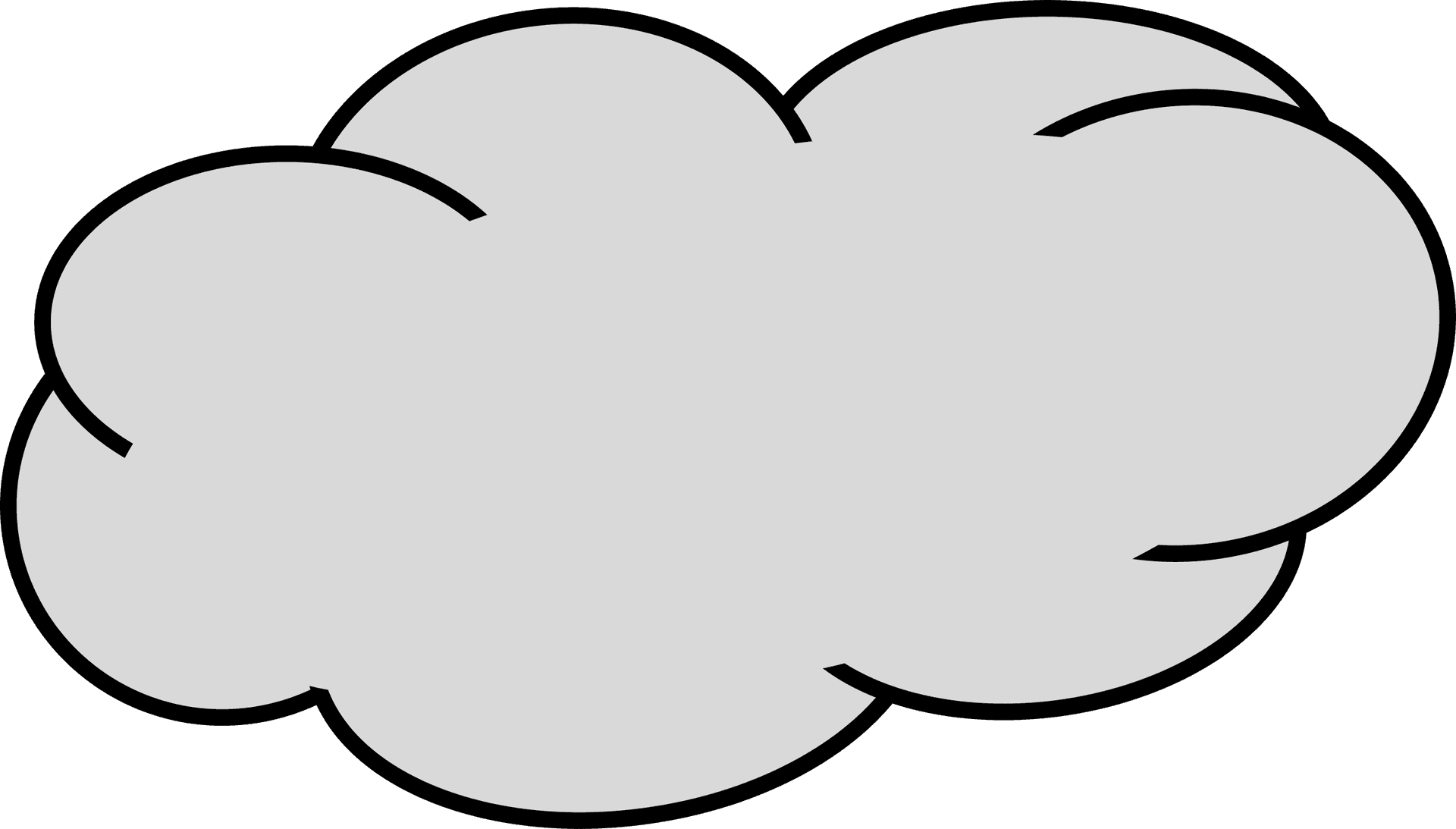 Simplified Cloud Outline Clipart PNG