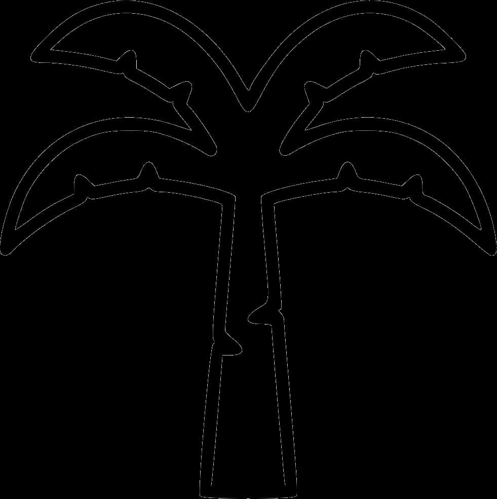 Simplified Coconut Tree Outline PNG