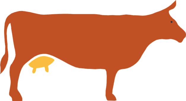Simplified Cow Silhouette PNG