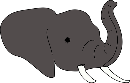 Simplified Elephant Illustration PNG