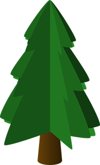 Simplified Evergreen Tree Graphic PNG