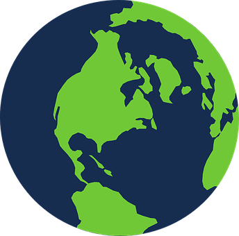 Simplified Globe Western Hemisphere PNG