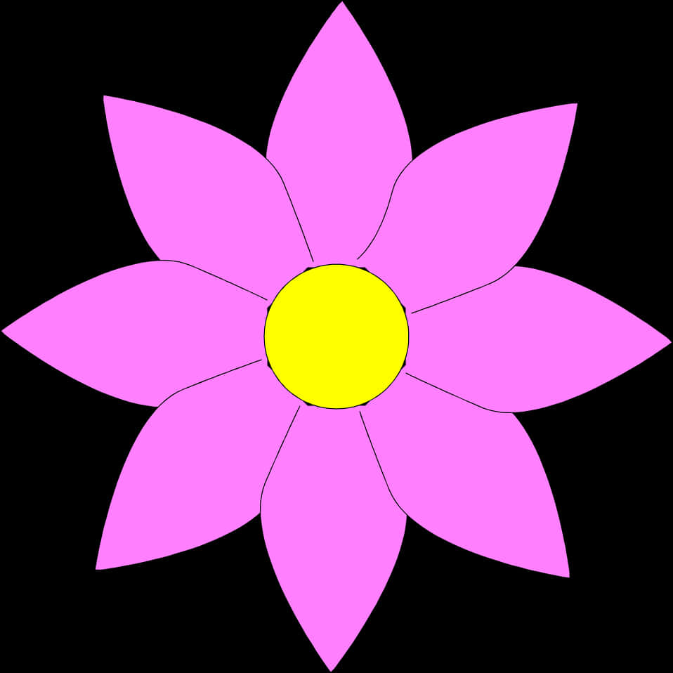 Simplified Graphic Pink Flower PNG