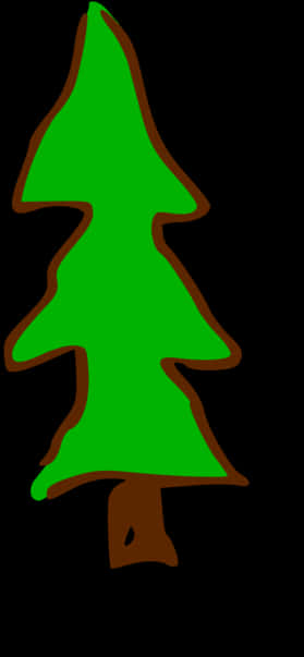 Simplified Green Christmas Tree Illustration PNG