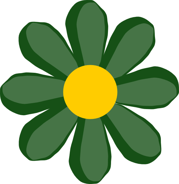 Simplified Green Flower Illustration PNG