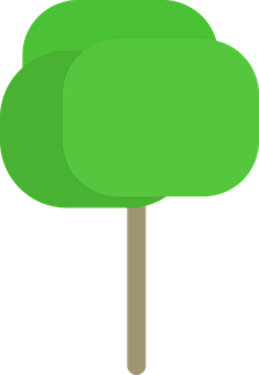 Simplified Green Tree Graphic PNG