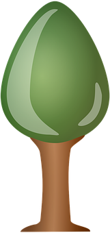 Simplified Green Tree Graphic PNG