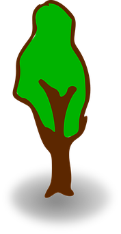 Simplified Green Tree Illustration PNG