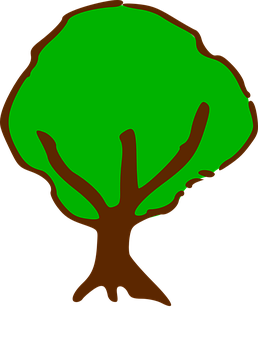 Simplified Green Tree Illustration PNG