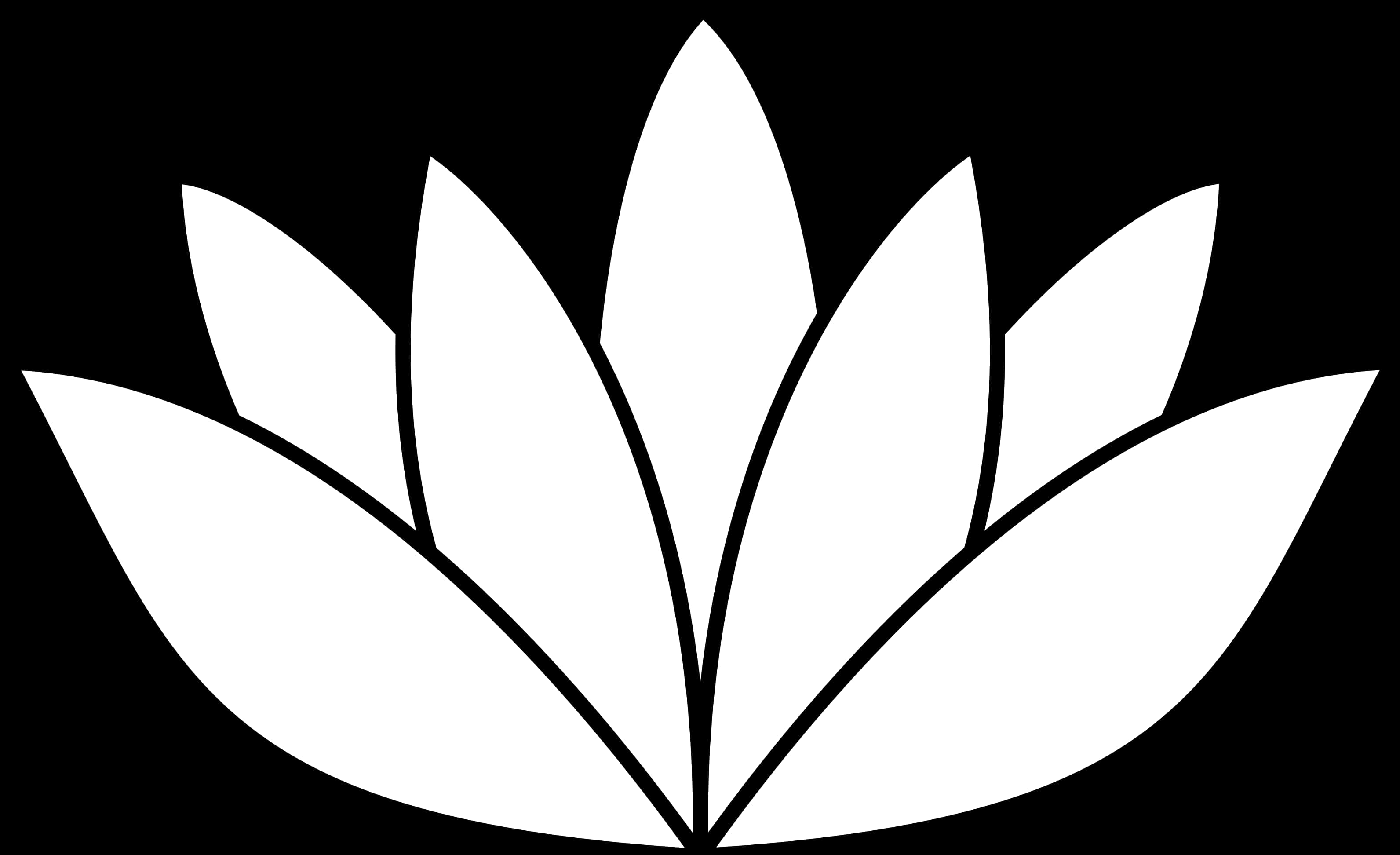 Simplified Lotus Icon Black Background PNG