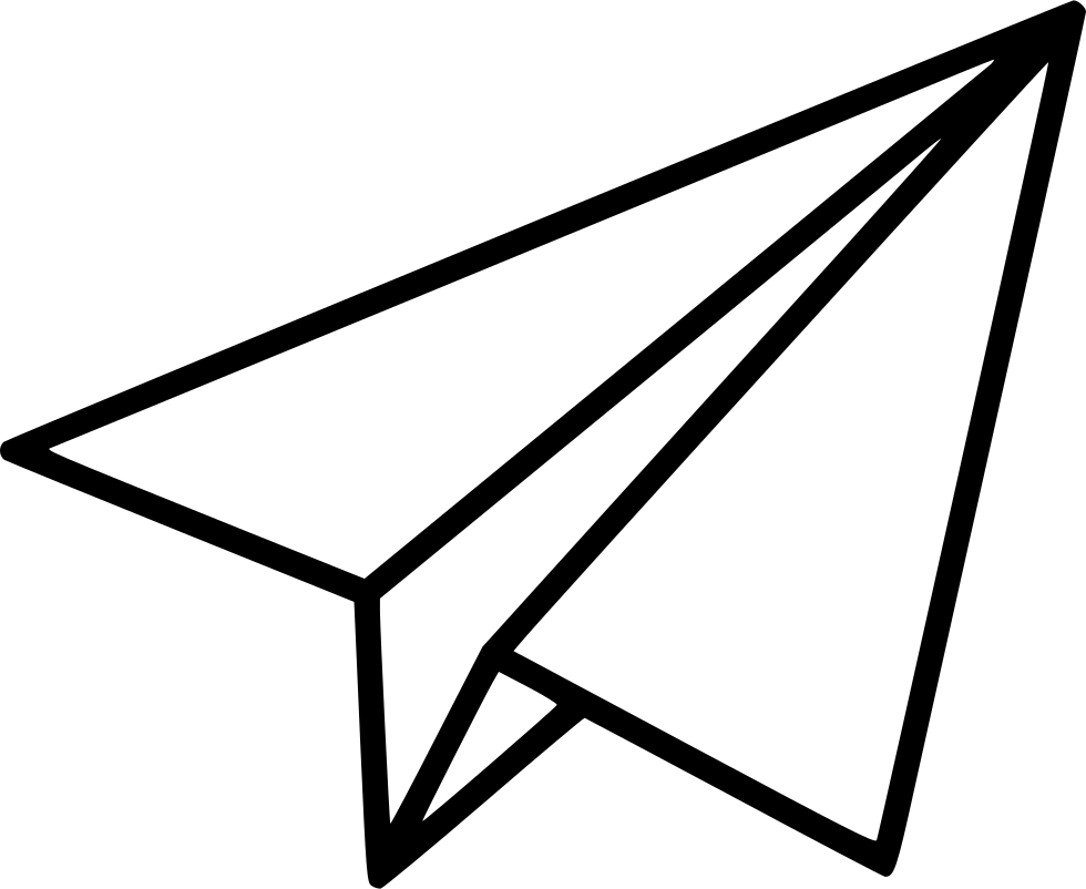 Simplified Paper Plane Outline PNG