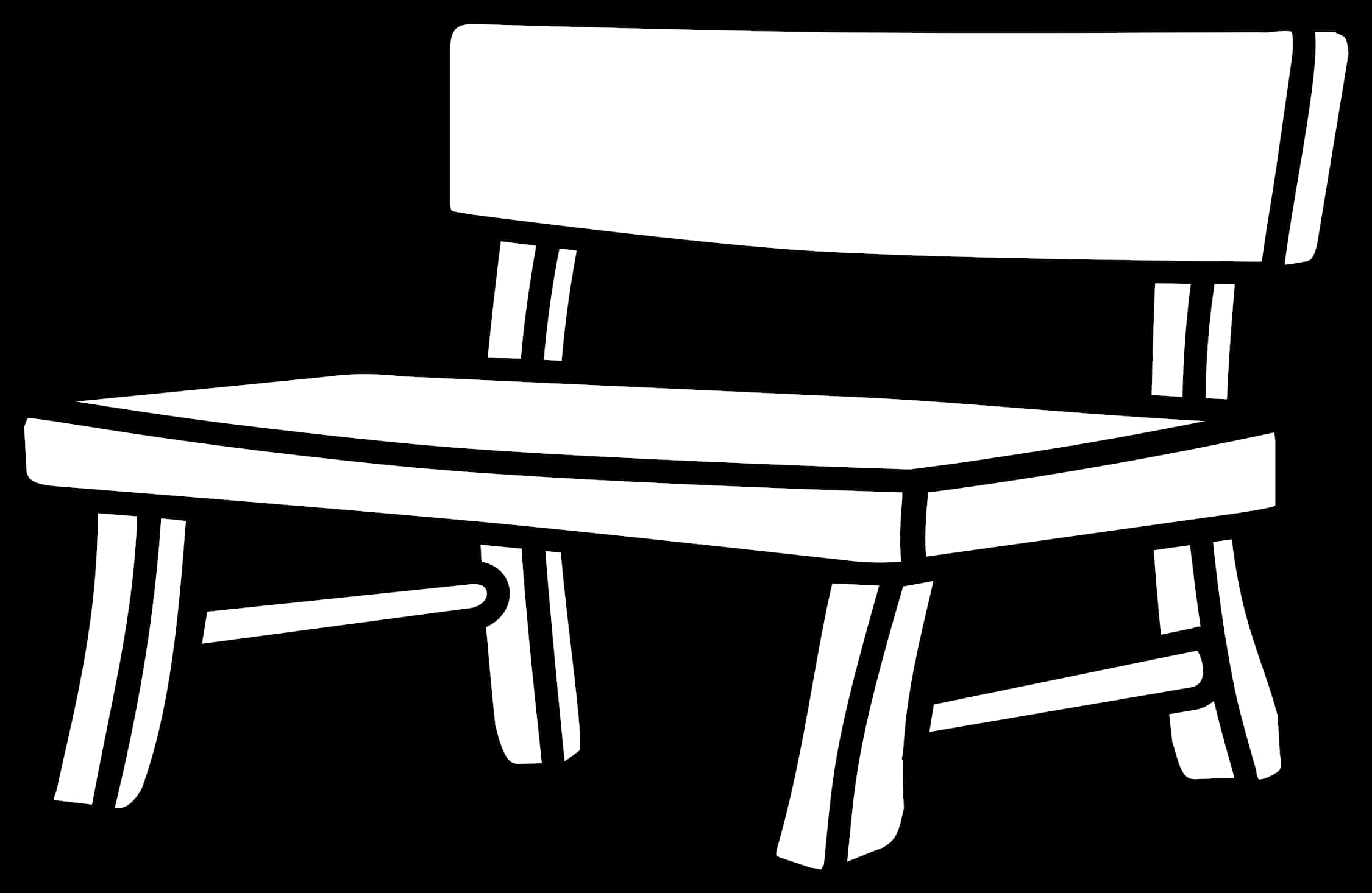 Simplified Park Bench Graphic PNG