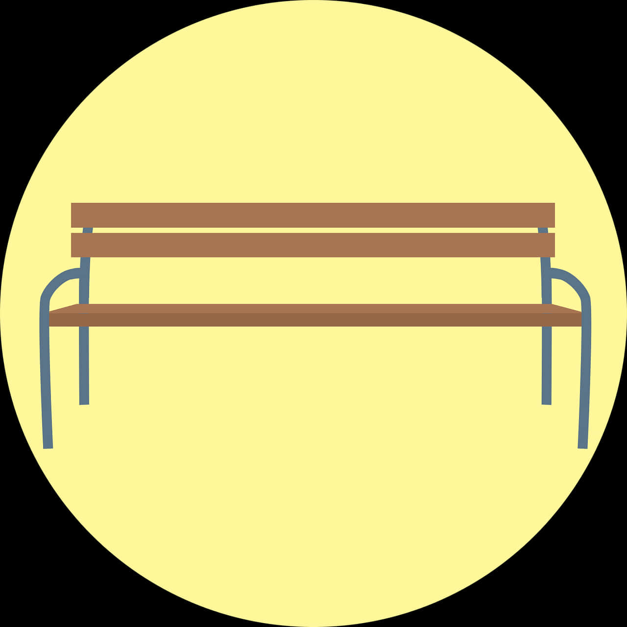 Simplified Park Bench Vector PNG